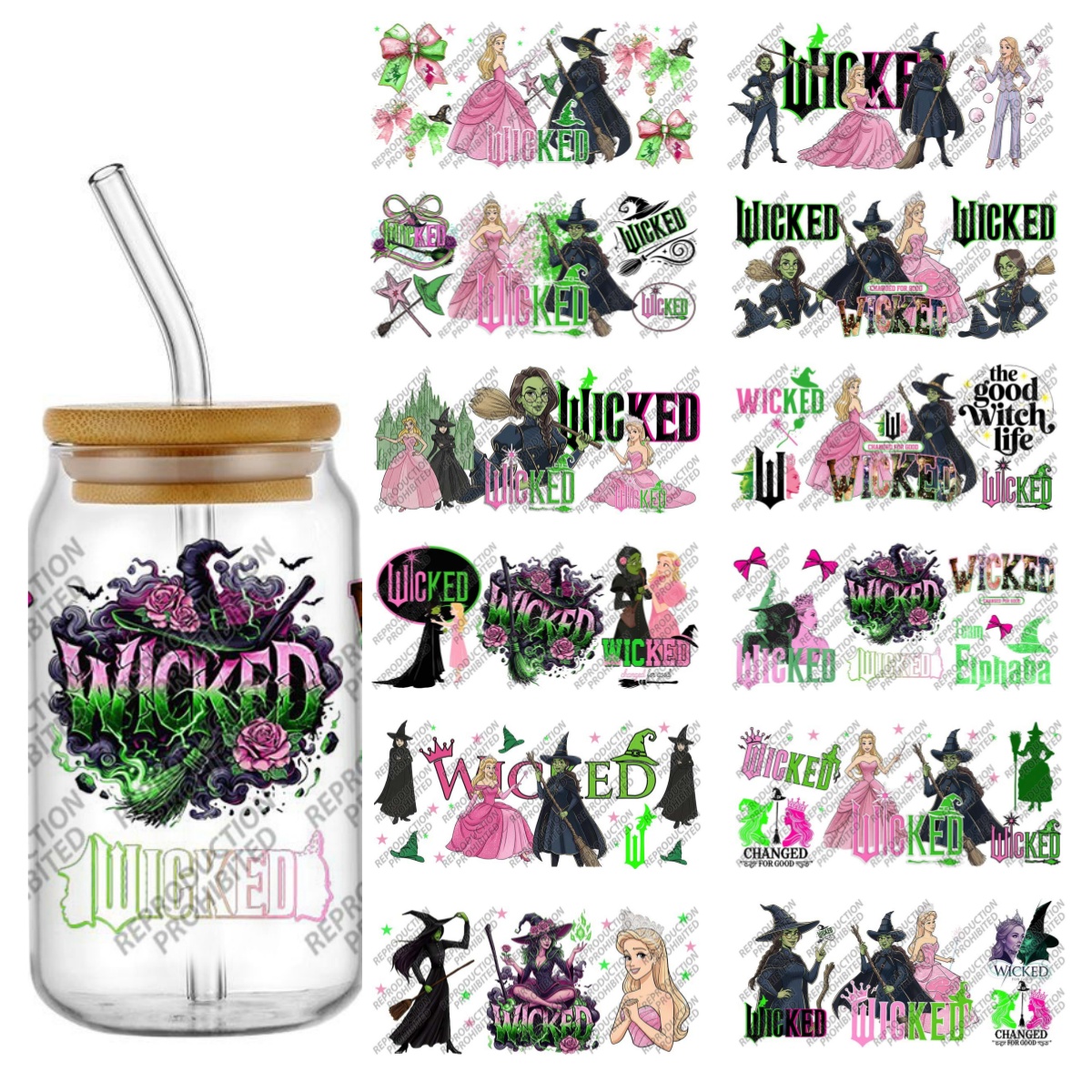 Rdta Tank Glass - 3D UV DTF Witch Bow Pattern