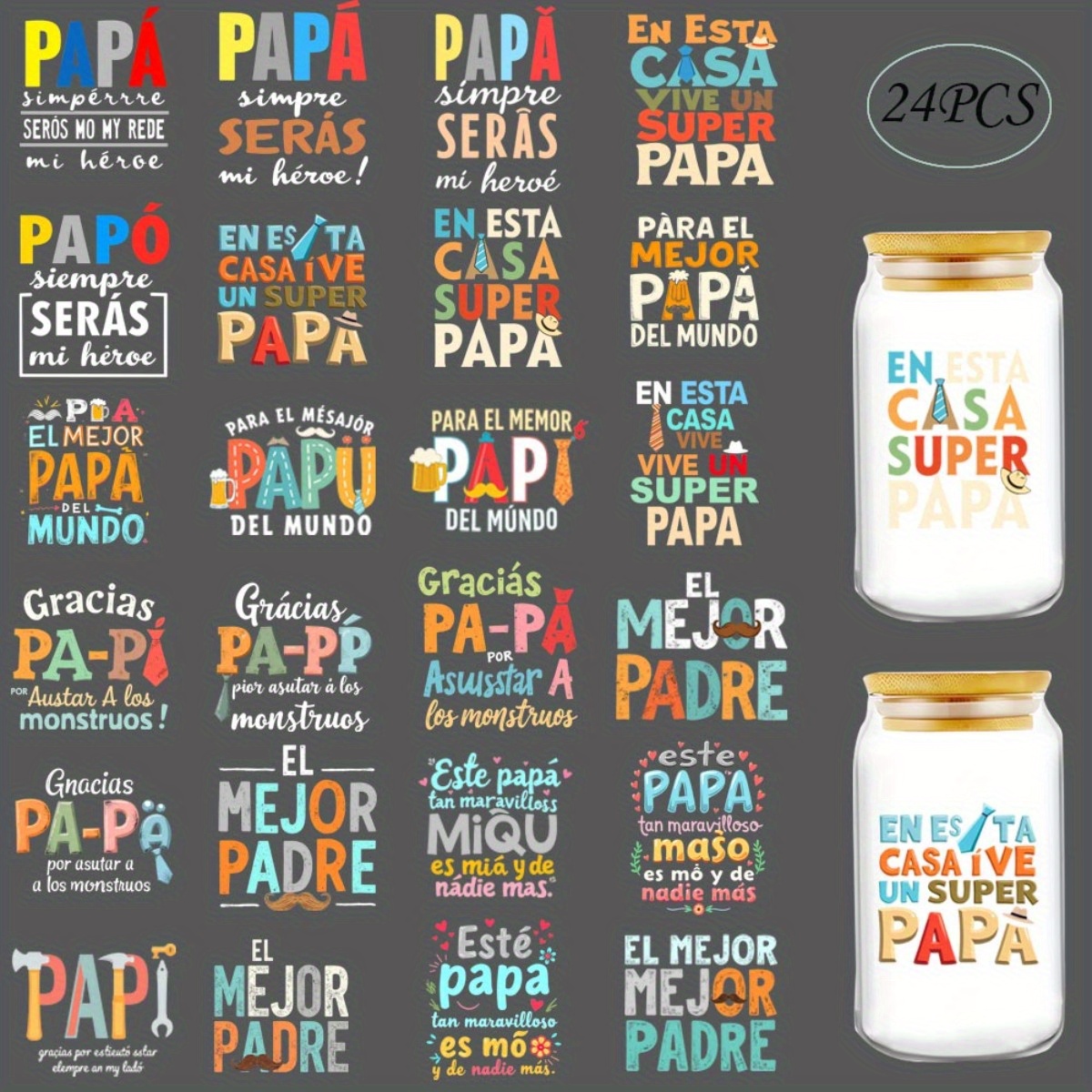 24Pcs/Set Father's Day Quotes  - огляд і ціна Rdta Tank Glass