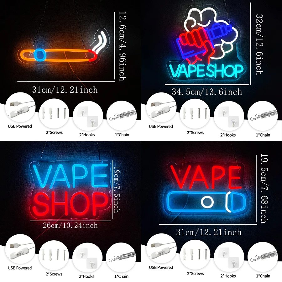 Light Up Sign For Smoke Store, - огляд і ціна Vaping Shop