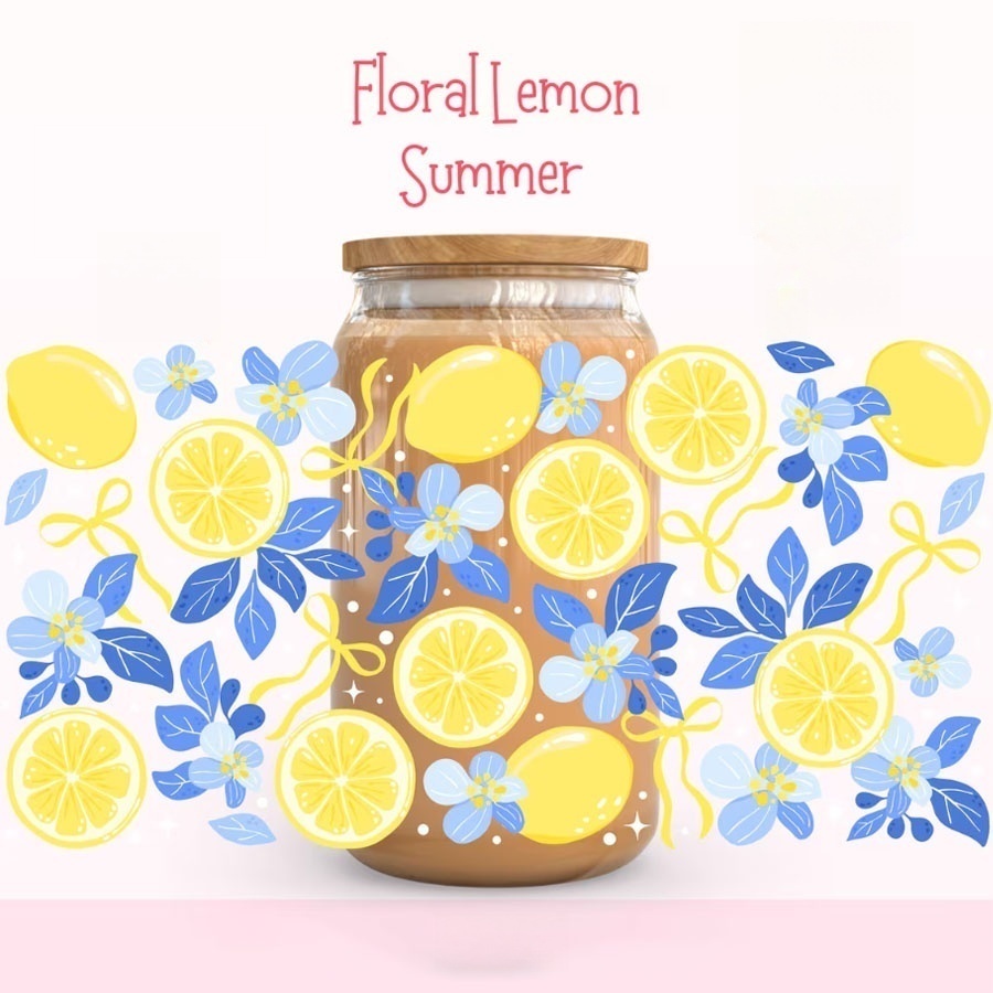 Lemon Floral UV DTF Transfer S - огляд і ціна Rdta Tank Glass