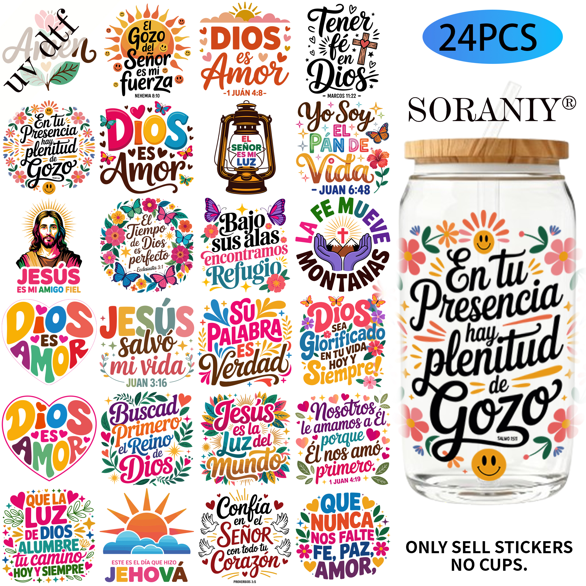 24PCS/Set Spanish Bible Verse  - огляд і ціна Rdta Tank Glass