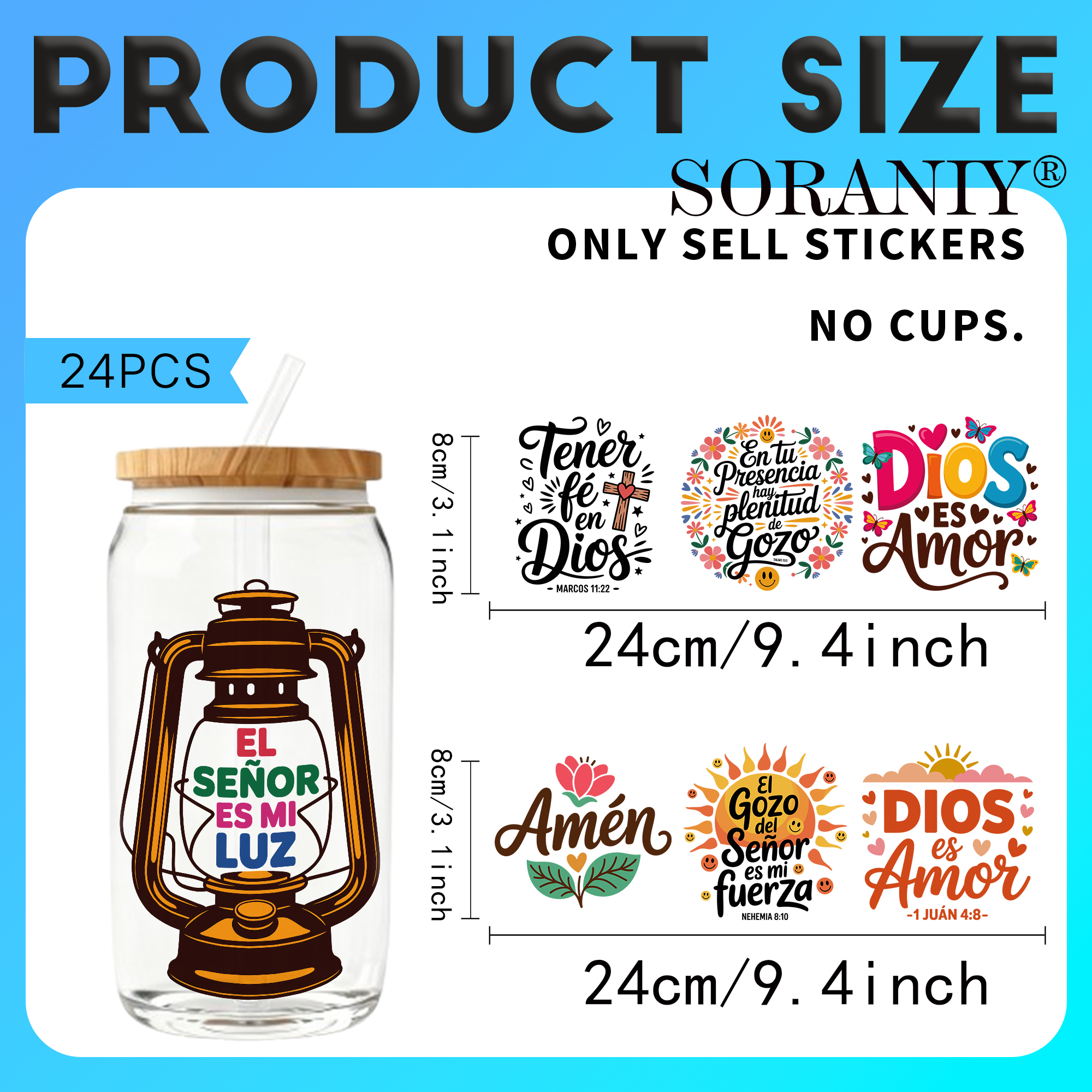 24PCS/Set Spanish Bible Verse  - огляд і ціна Rdta Tank Glass