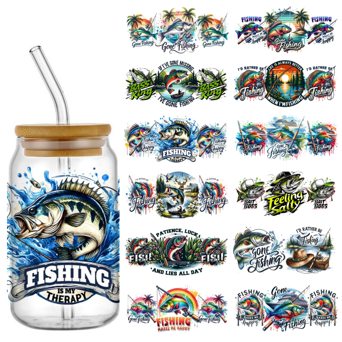 UV DTF Go Fishing Design Trans - огляд і ціна Rdta Tank Glass