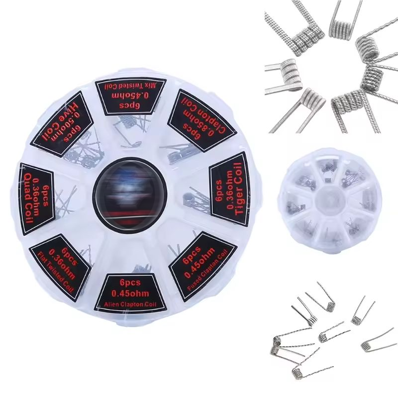 48Pcs/Set Pre Built Coils RTA  - огляд і ціна Clapton Wire Pre Built