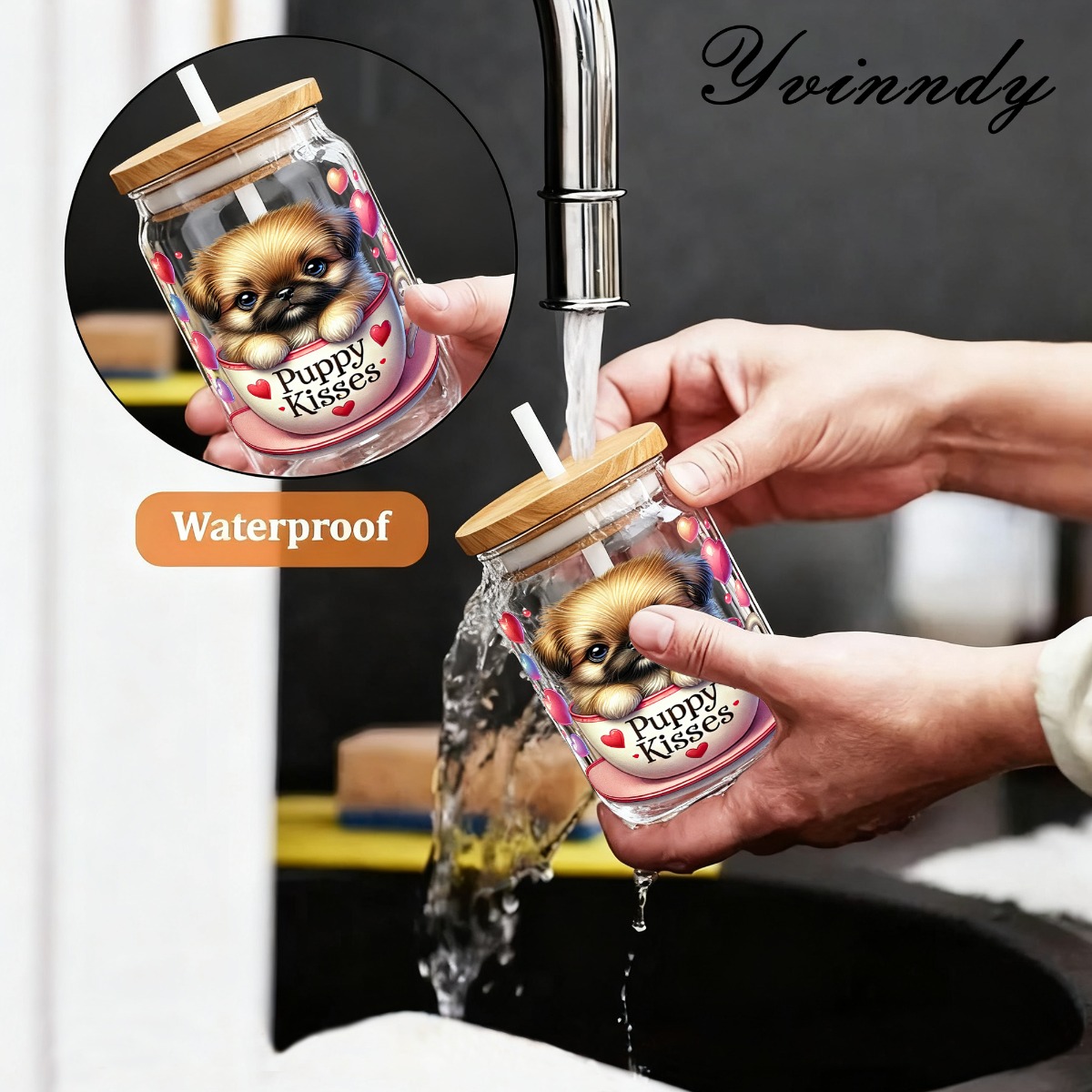 5Pcs/Set Valentines Puppy 16OZ - огляд і ціна Rdta Tank Glass