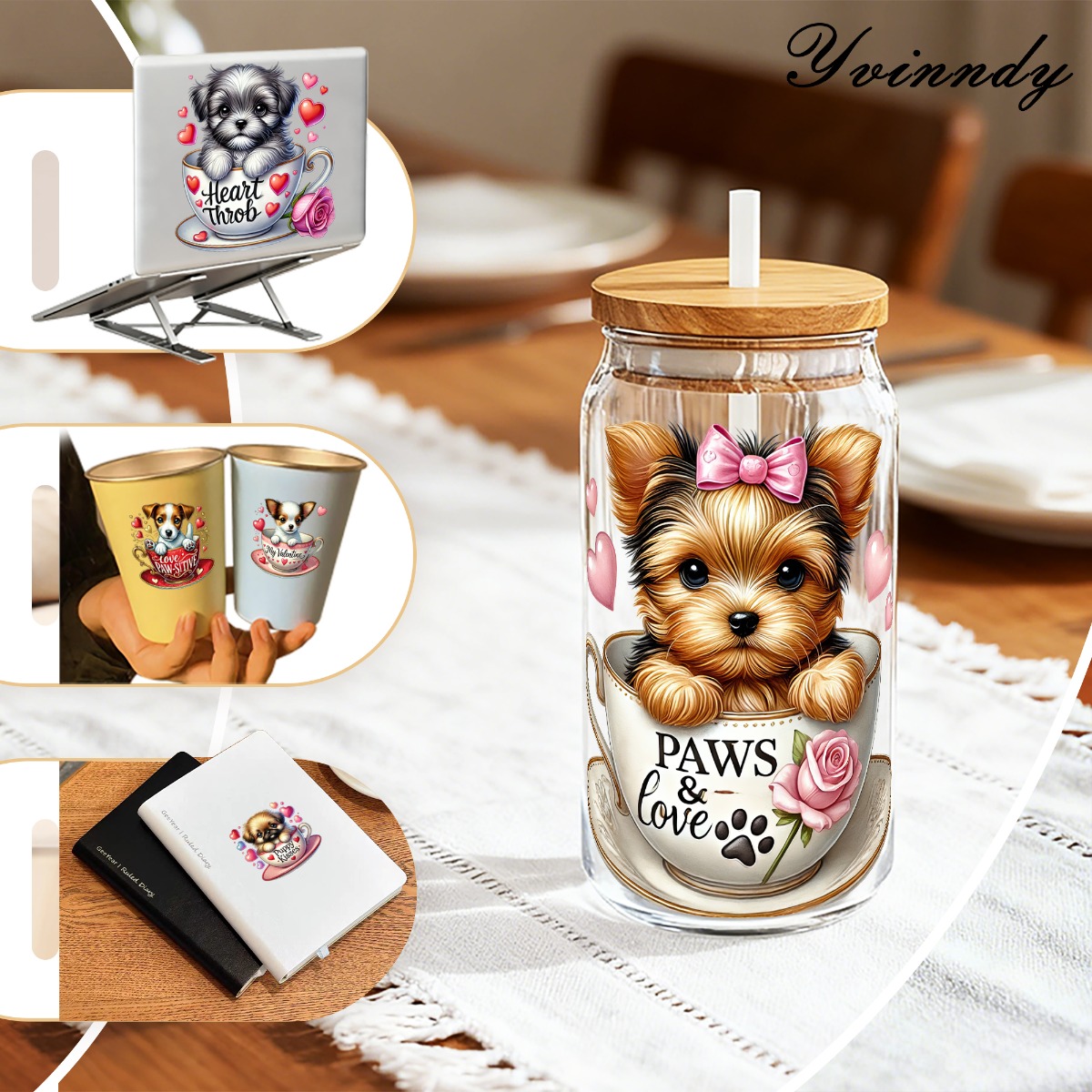 5Pcs/Set Valentines Puppy 16OZ - огляд і ціна Rdta Tank Glass