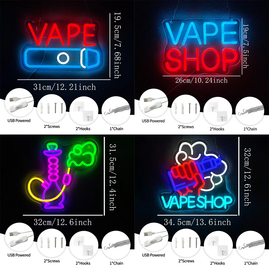 Vape Shop Neon Signs, Led Lett - огляд і ціна Vaping Shop