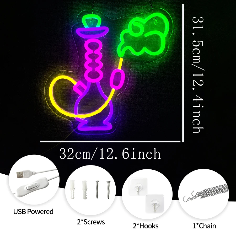 Hookah Neon Sign for Shisha Ba - огляд і ціна Vaping Shop
