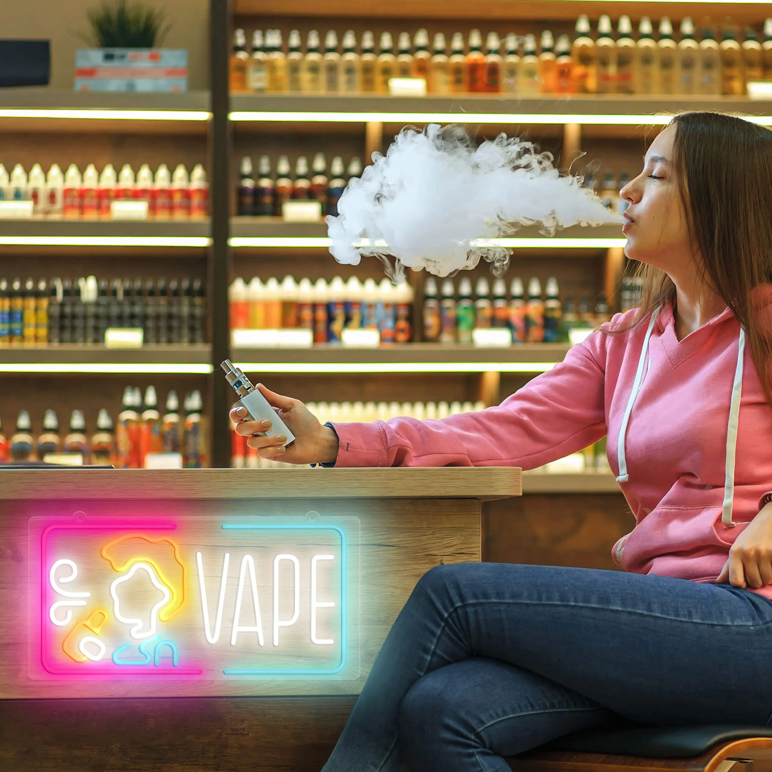 Vape Neon Sign Dimmable Smoke  - огляд і ціна Vaping Shop